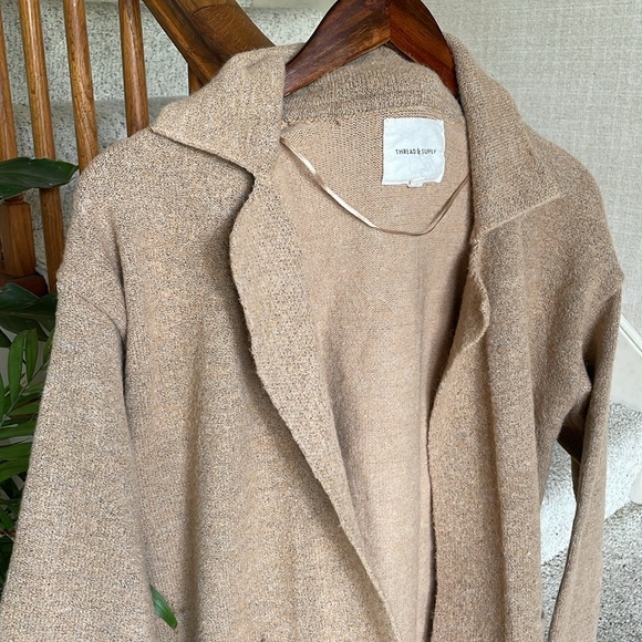 Thread & Supply Textured Camel Cardigan Coat - Picture 3 of 11